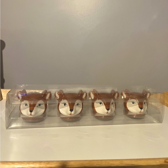 Set of 4 Reindeer Taper Candle Holders H for Happy - Picture 1 of 10